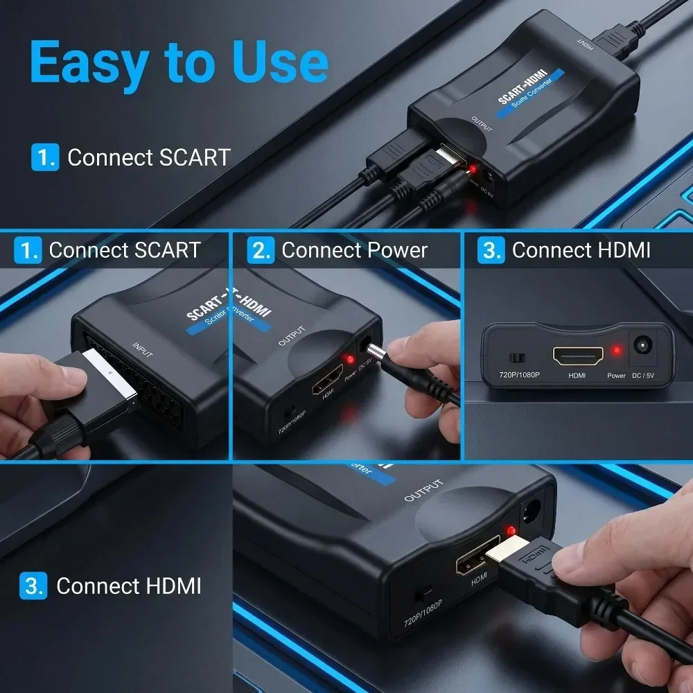 SCART To HDMI-Compatible Conve - Scart To Hdmi recension och pris