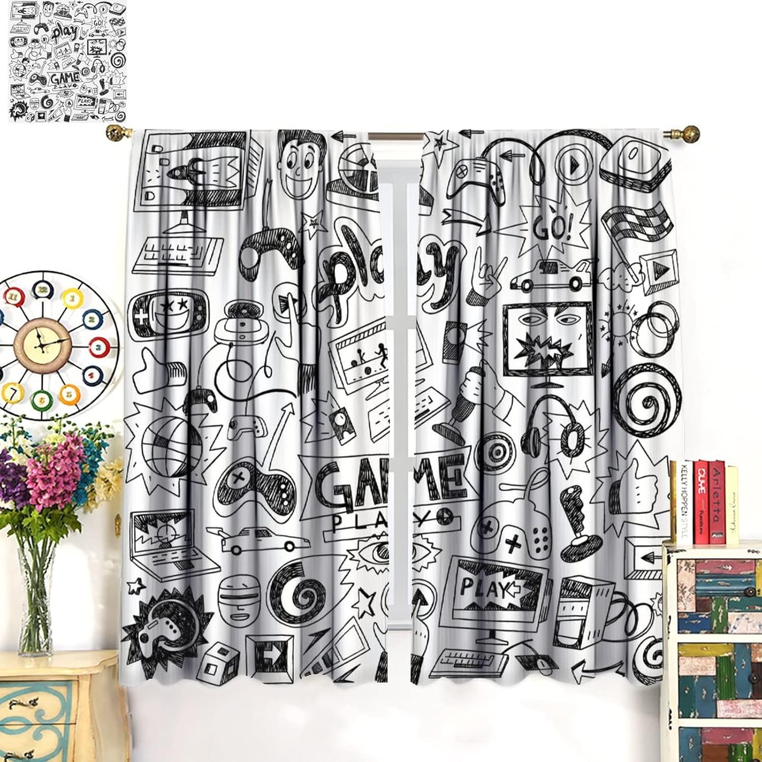 Gaming Video Game Curtain Deco - Retro Gaming Youtube recension och pris